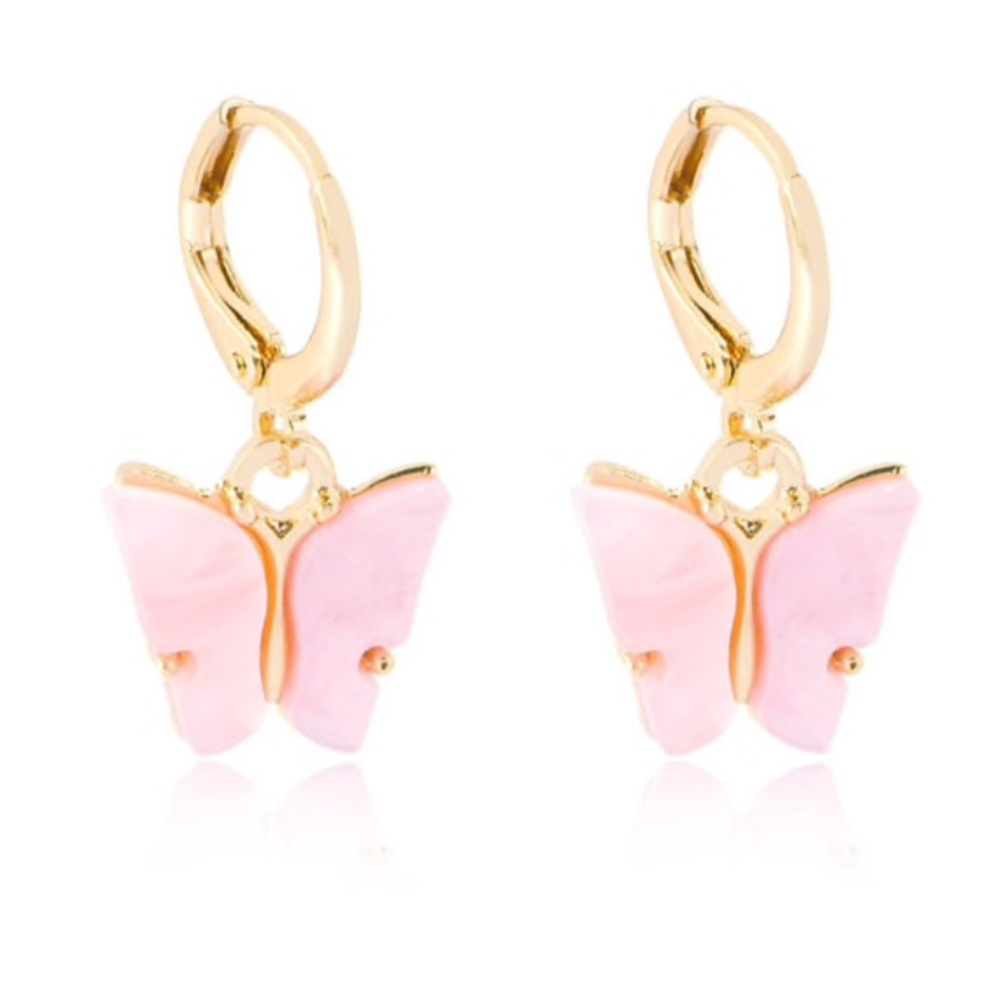 Cute Pink Acrylic Earrings - Picture 2 of 5